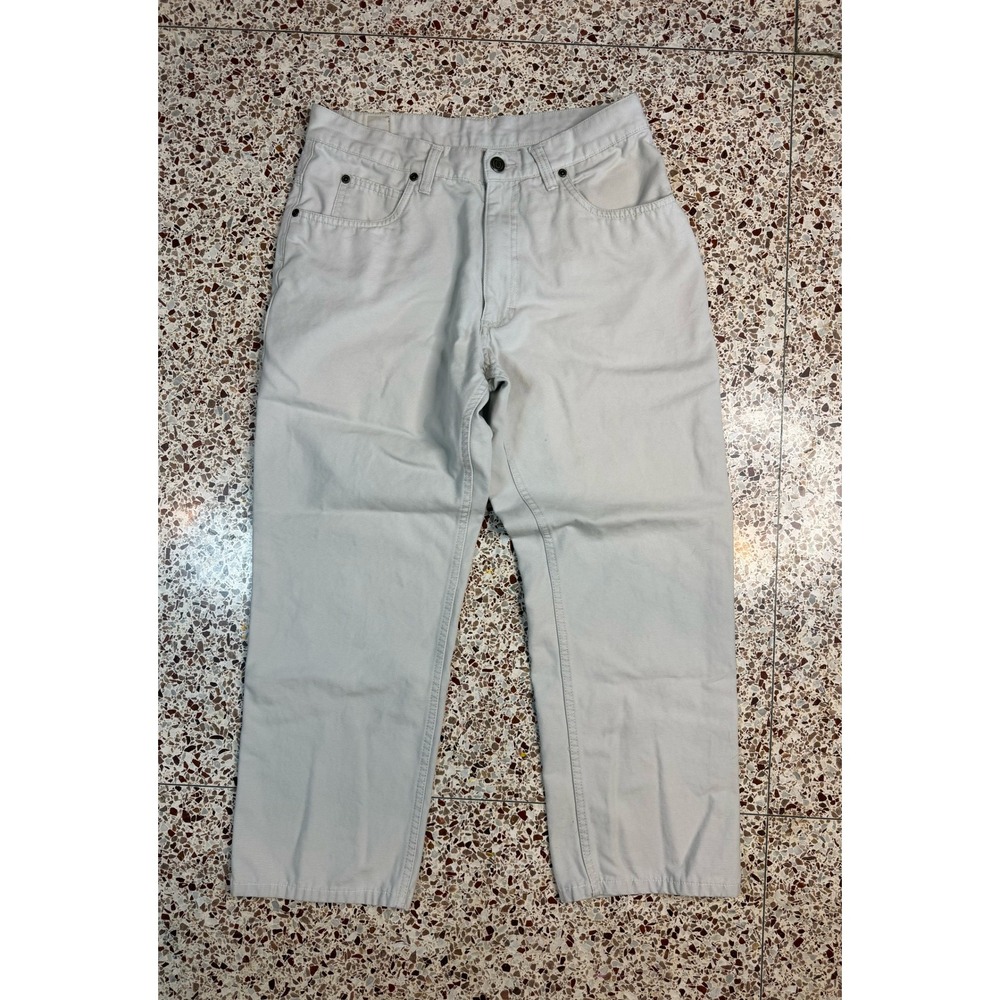 Bills Khakis Classic Fit Men 32x30 Off White Cotton Canvas 5 Pocket Pants Pants